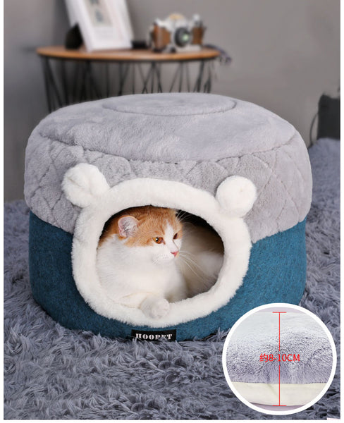 Cat Bed House Soft Plush Kennel Puppy Cushion Small Dogs Cats Nest Winter Warm Bed